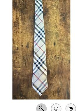 Burberry London Beige Nova Check Plaid Silk Tie